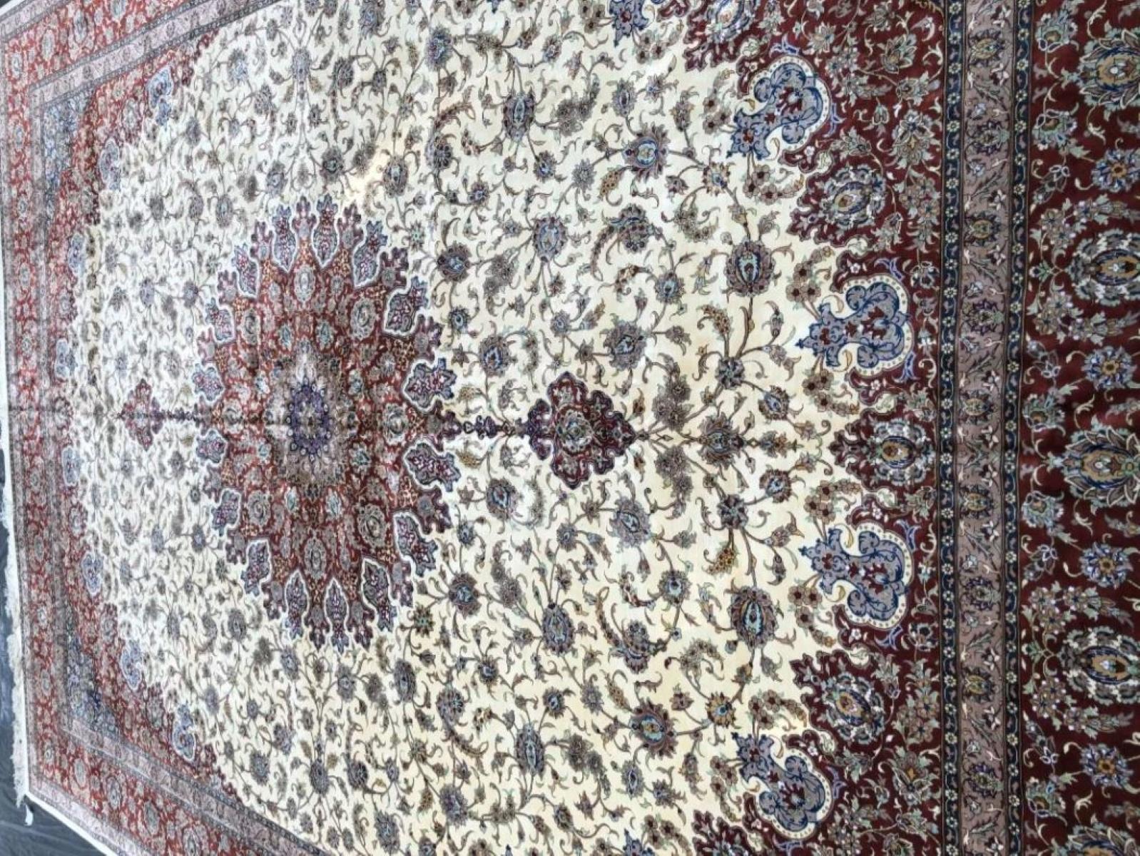Very Fine Large Persian Silk Qum Rug 10' x 13' For Sale 7