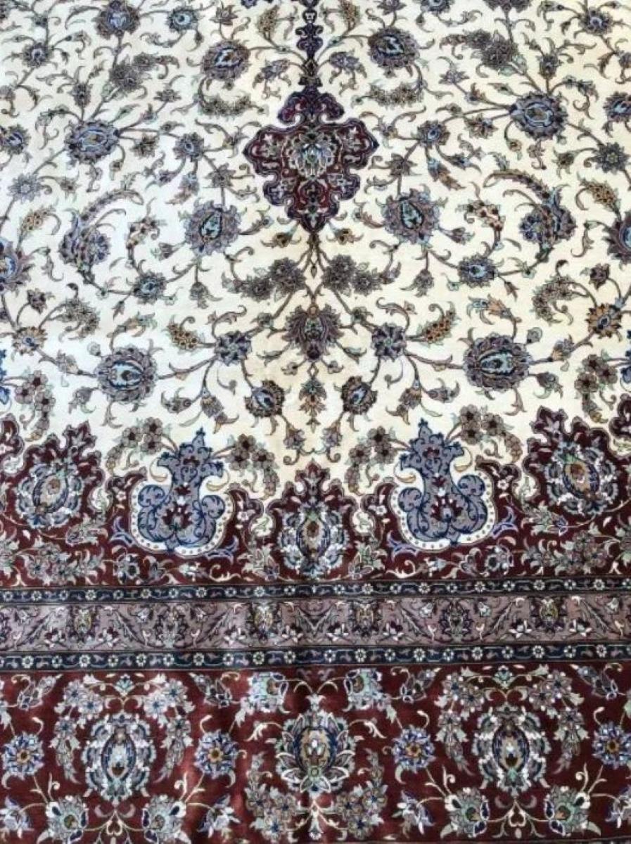 Hand-Woven Very Fine Large Persian Silk Qum Rug 10' x 13' For Sale