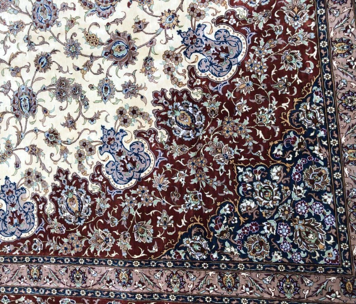 Very Fine Large Persian Silk Qum Rug 10' x 13' For Sale 2