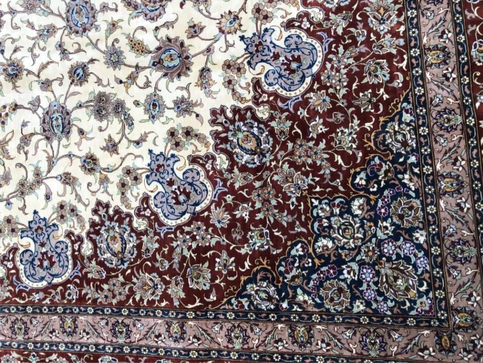 Very Fine Large Persian Silk Qum Rug 10' x 13' For Sale 2