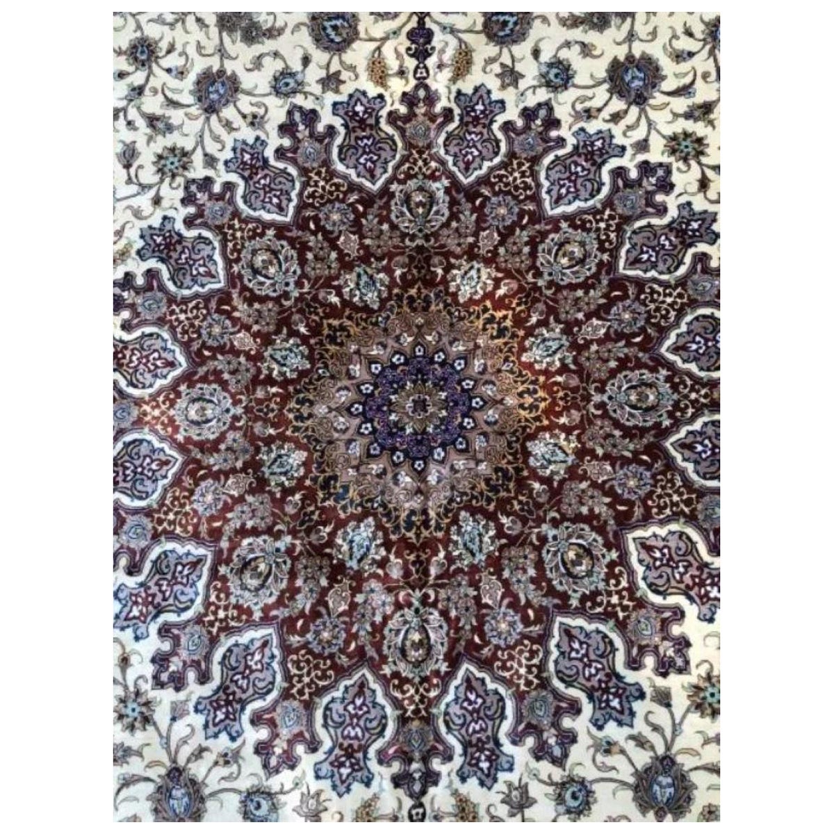 Alfombra persa de seda Qum muy fina y grande 10' x 13
