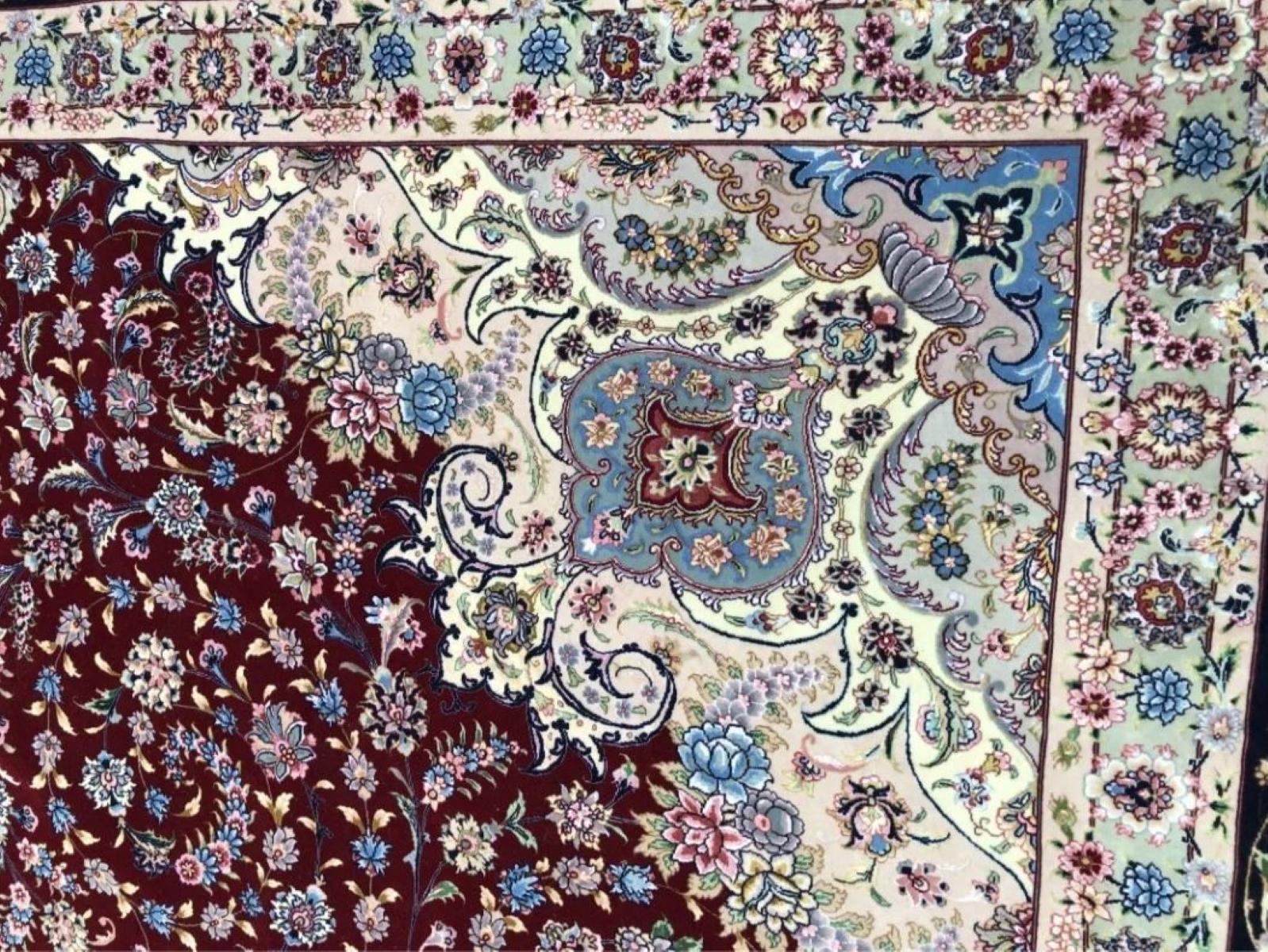 Très beau tapis persan en soie Qum 11,1' x 14,8' Excellent état - En vente à Newmanstown, PA