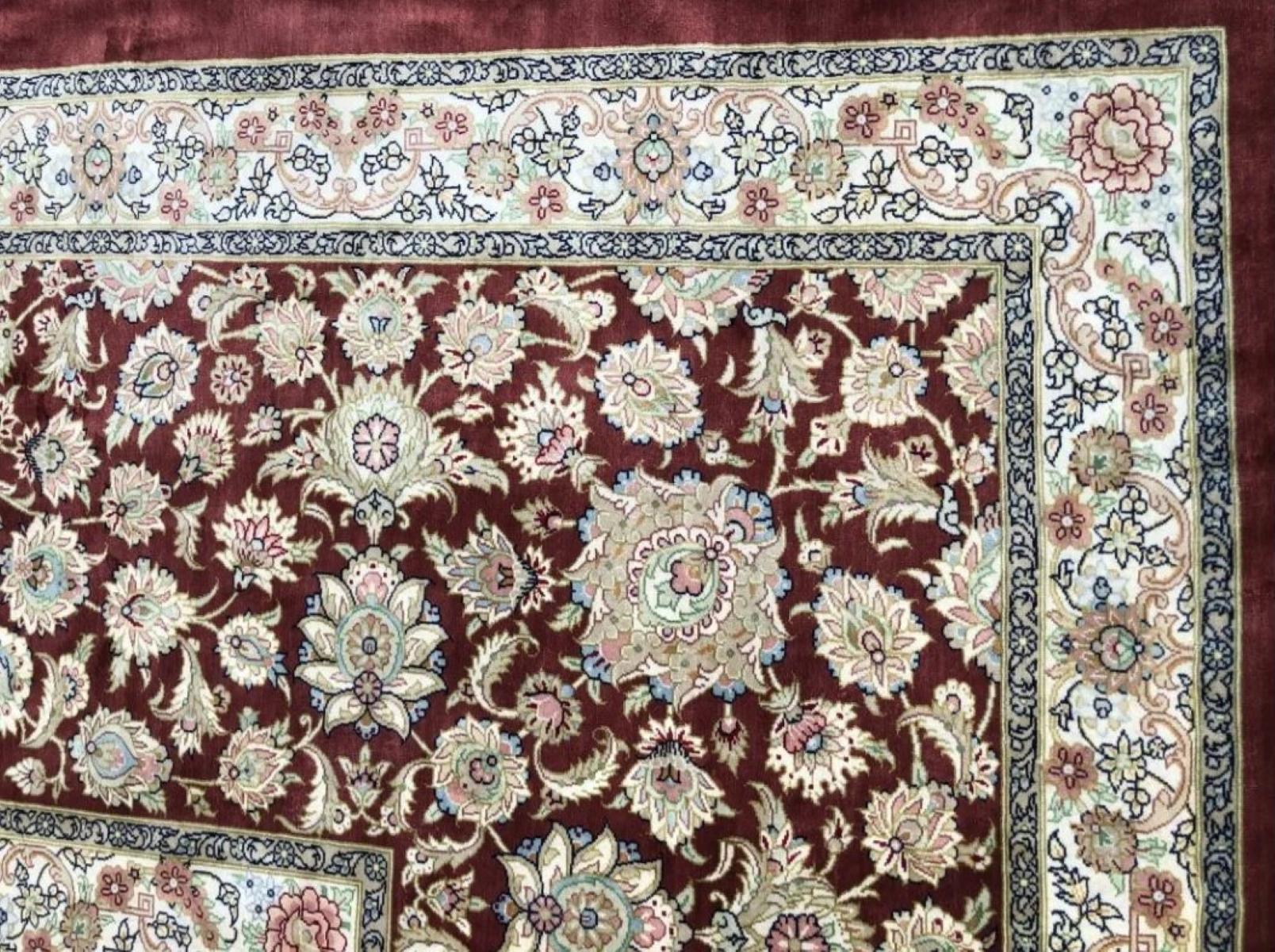 Feiner großer persischer Qum-Teppich aus Seide 14,7' x 21,4' (21. Jahrhundert und zeitgenössisch) im Angebot