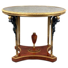 Very Fine Late 19th Gilt and Patinated Bronze Mounted Center Table by Zwiener