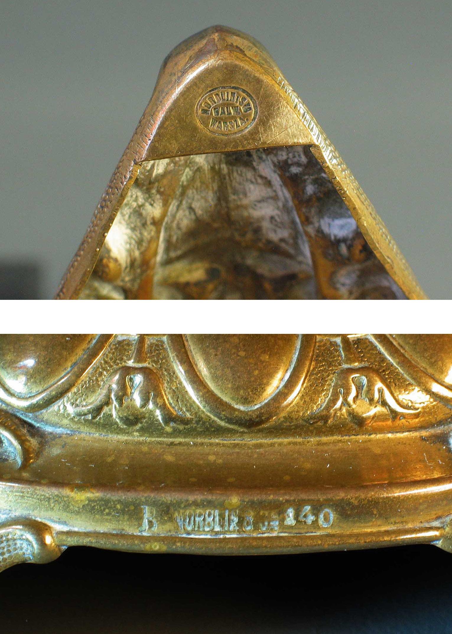 Very Fine Louis XV Style Pair of Brass Candlesticks by Norblin & Co. Warszawa 1