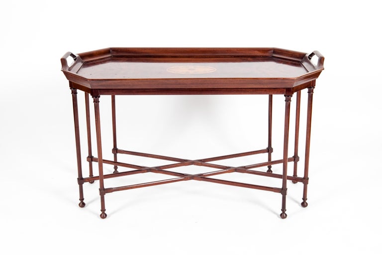 Very Fine Mahogany Wood Tray Table with Side Handles For Sale at 1stDibs