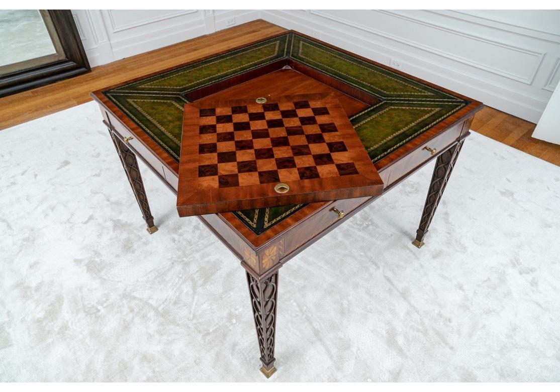 20th Century Very Fine Maitland-Smith Leather Top Games Table