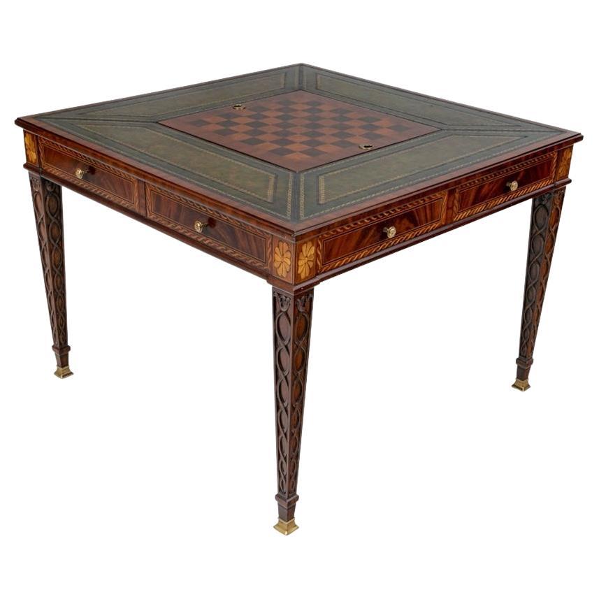 Very Fine Maitland-Smith Leather Top Games Table