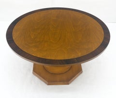 Very Fine Mid Century Modern 36" Round Rosewood Banded Top Coffee Table MINT