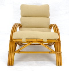 Splendida poltrona in bambù curvato in stile Mid-Century Modern, con rivestimento nuovo: come nuova!