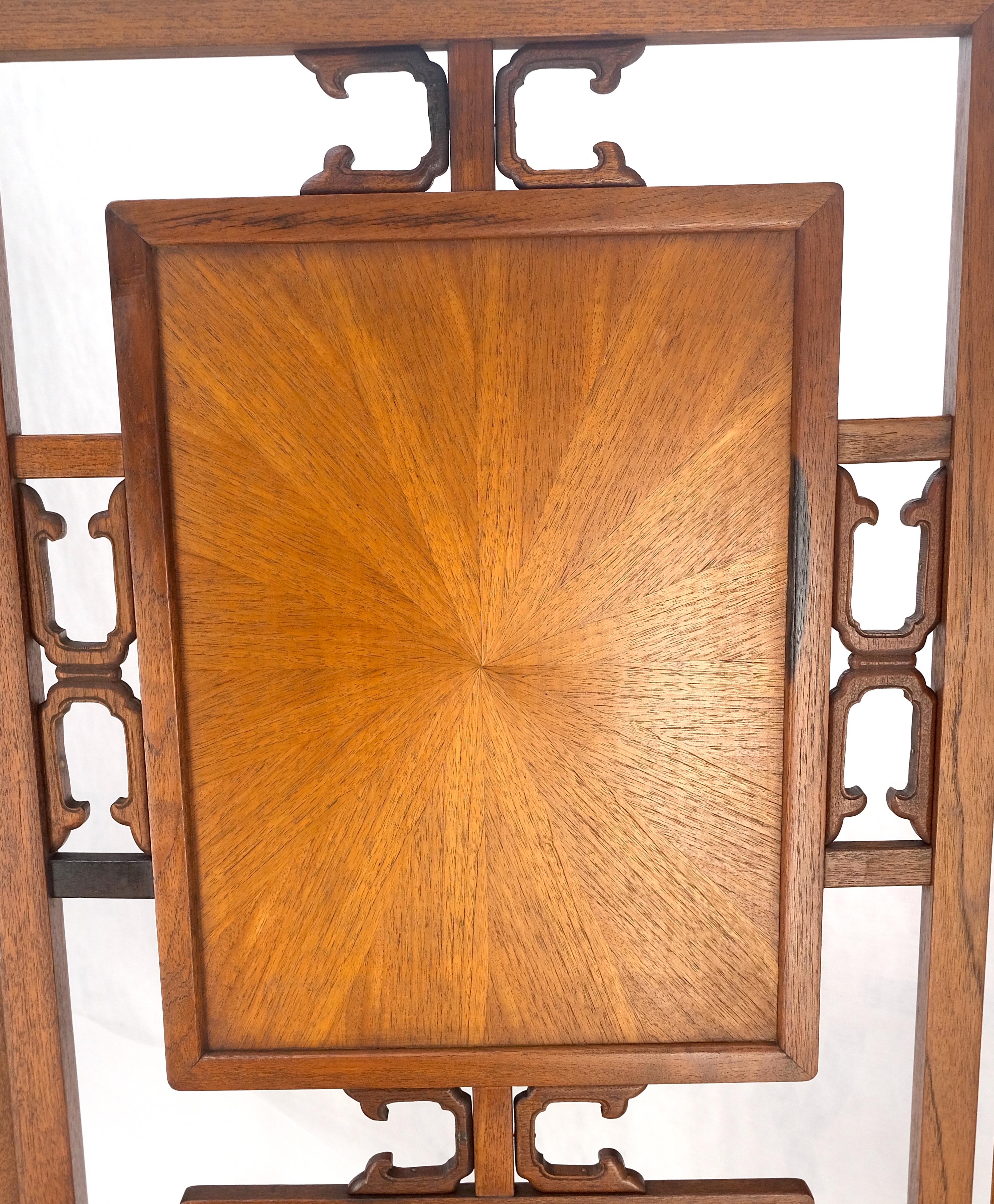 Lacquered Very Fine Mid Century Modern Teak 4 Panel Decorative Screen Room Divider MINT For Sale