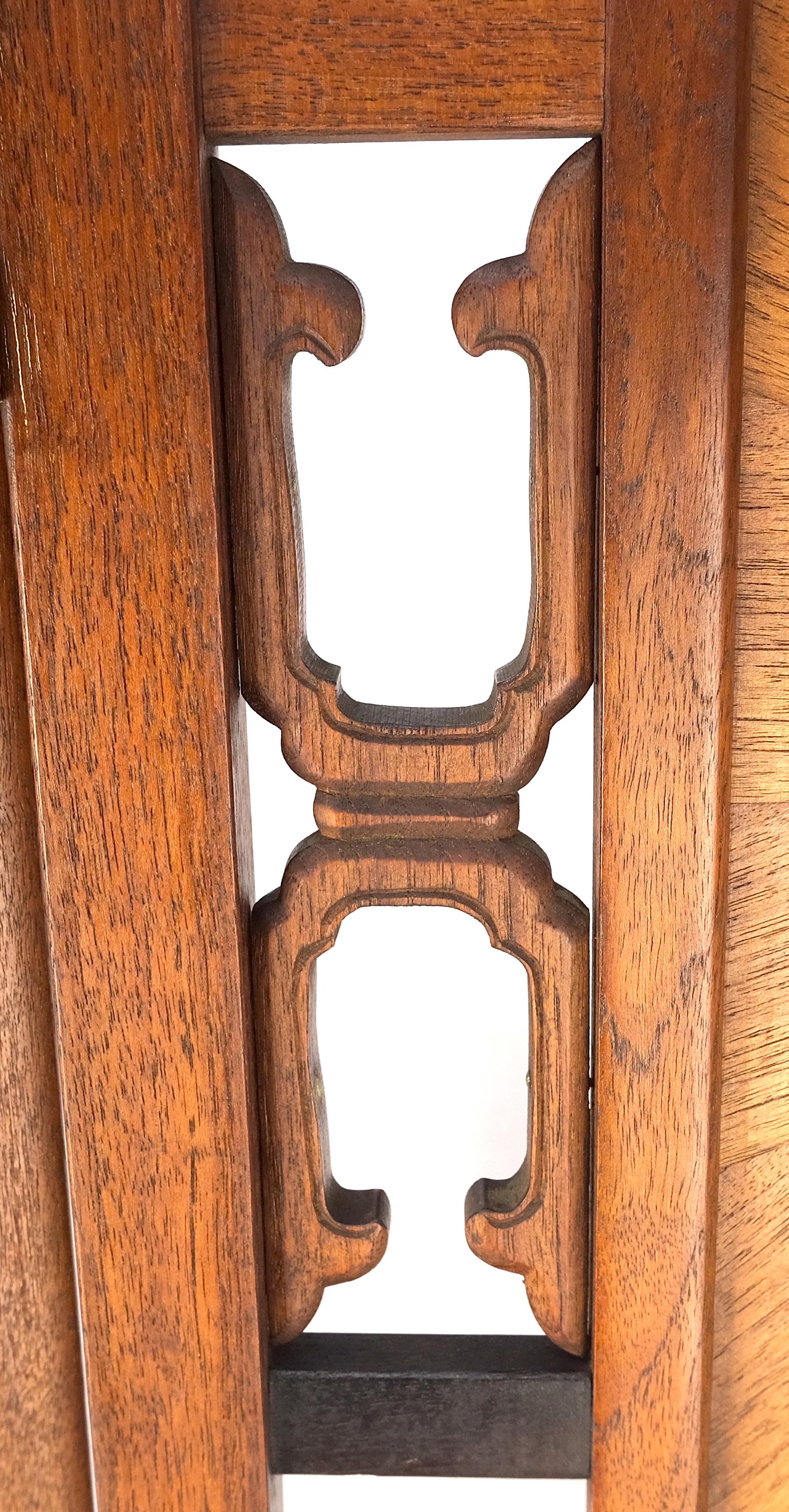 20th Century Very Fine Mid Century Modern Teak 4 Panel Decorative Screen Room Divider MINT For Sale