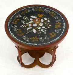 Very Fine Mother of Pearl Decorated 24" Round Side Lamp Table Stand