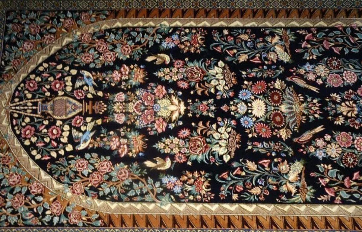 Other Very Fine Multicolor Persian Silk Qum - 5' 3.3' For Sale