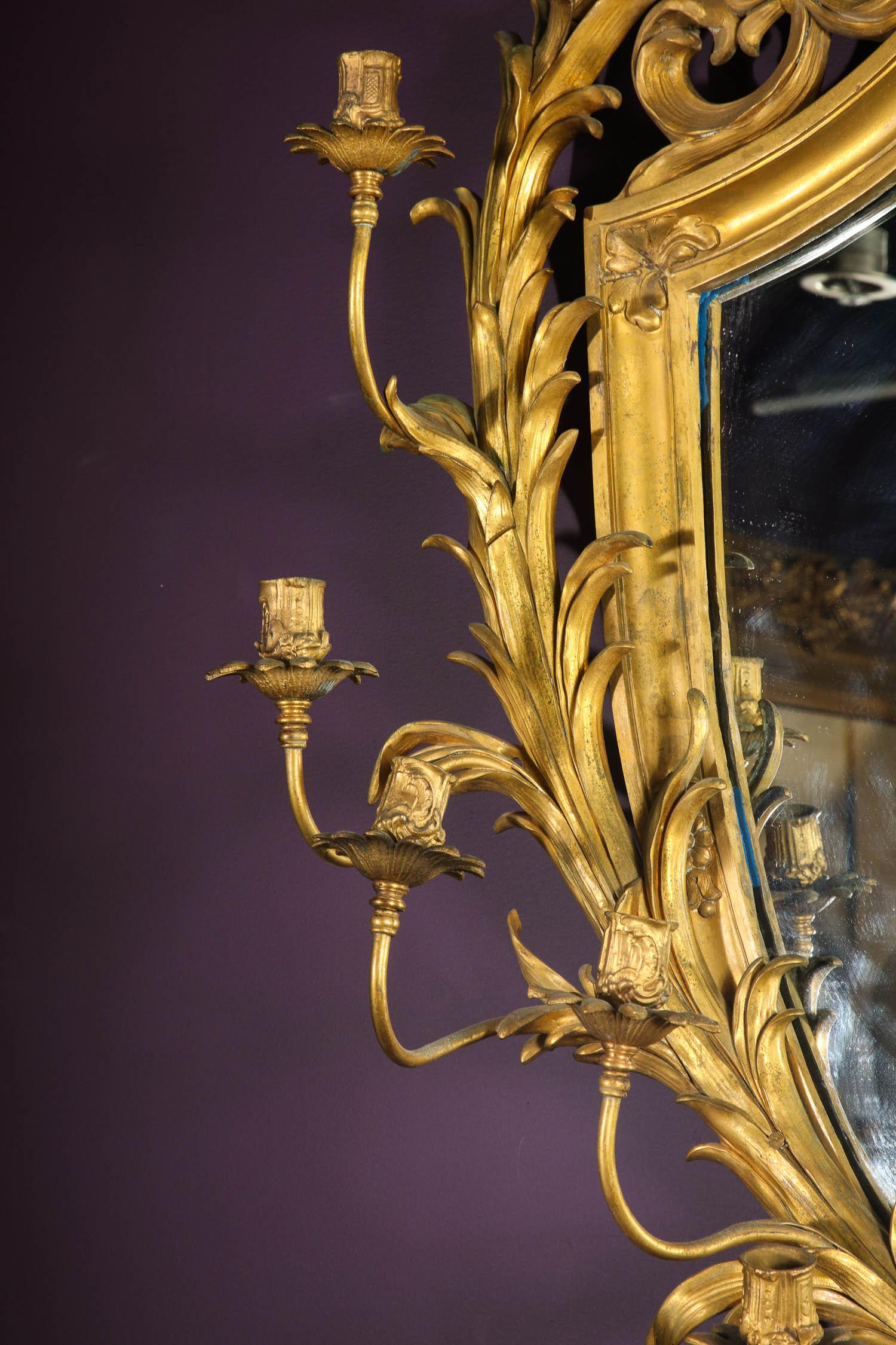 Very Fine Gilt-Bronze Ormolu Girandole Mirror by Edward F. Caldwell & Co. 5