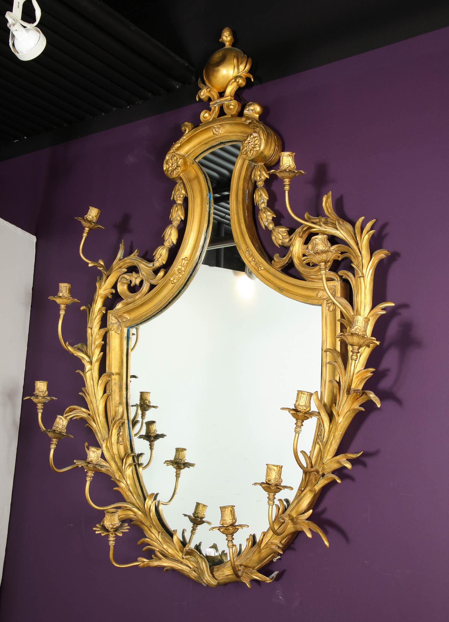 Very Fine Gilt-Bronze Ormolu Girandole Mirror by Edward F. Caldwell & Co.

Very good quality. Solid bronze, with beveled mirror and candleholders

Measure: 56