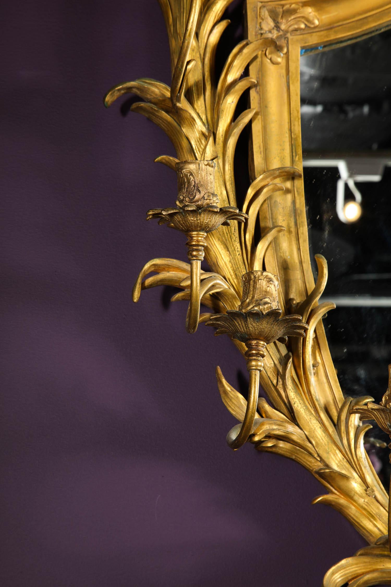 Very Fine Gilt-Bronze Ormolu Girandole Mirror by Edward F. Caldwell & Co. In Good Condition In New York, NY