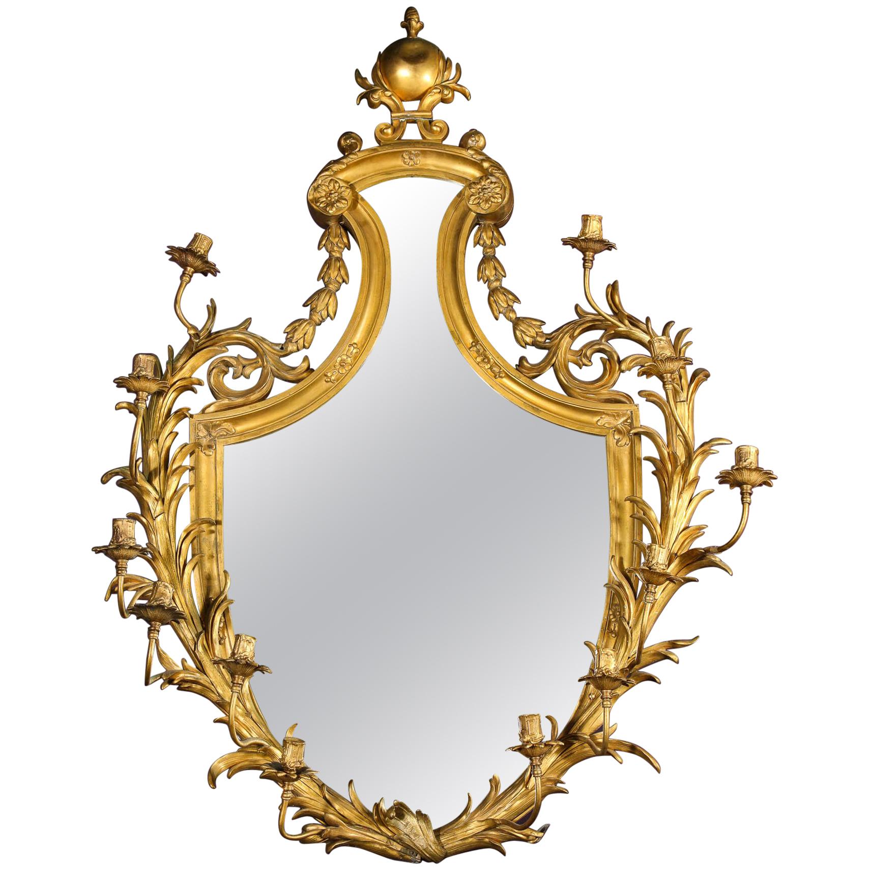 Very Fine Gilt-Bronze Ormolu Girandole Mirror by Edward F. Caldwell & Co.