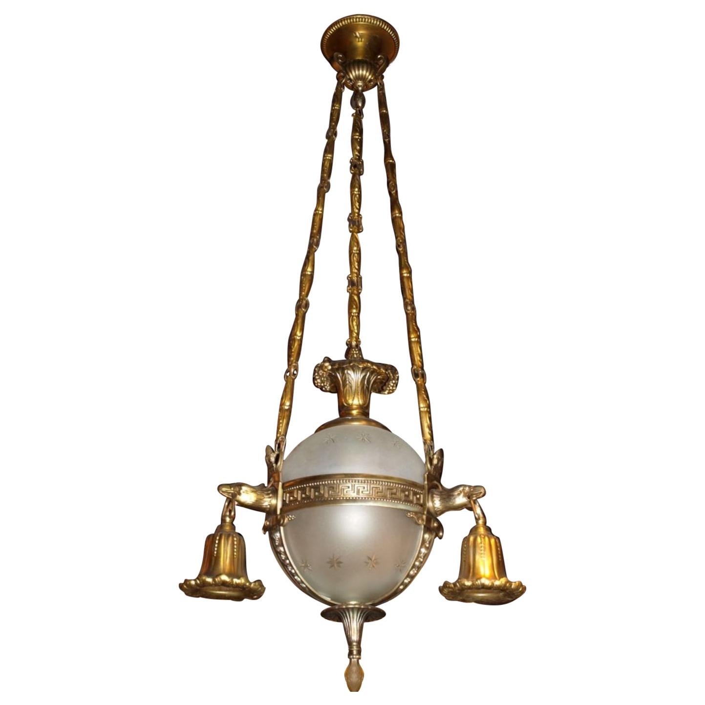 Very Fine Neoclassical Chandelier For Sale