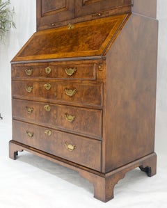 Very Fine Olive Burl Wood 83" Tall Secretary Desk Cabinet Chest of Drawers MINT!