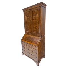 Very Fine Olive Burl Wood 83" Tall Secretary Desk Cabinet Chest of Drawers MINT!