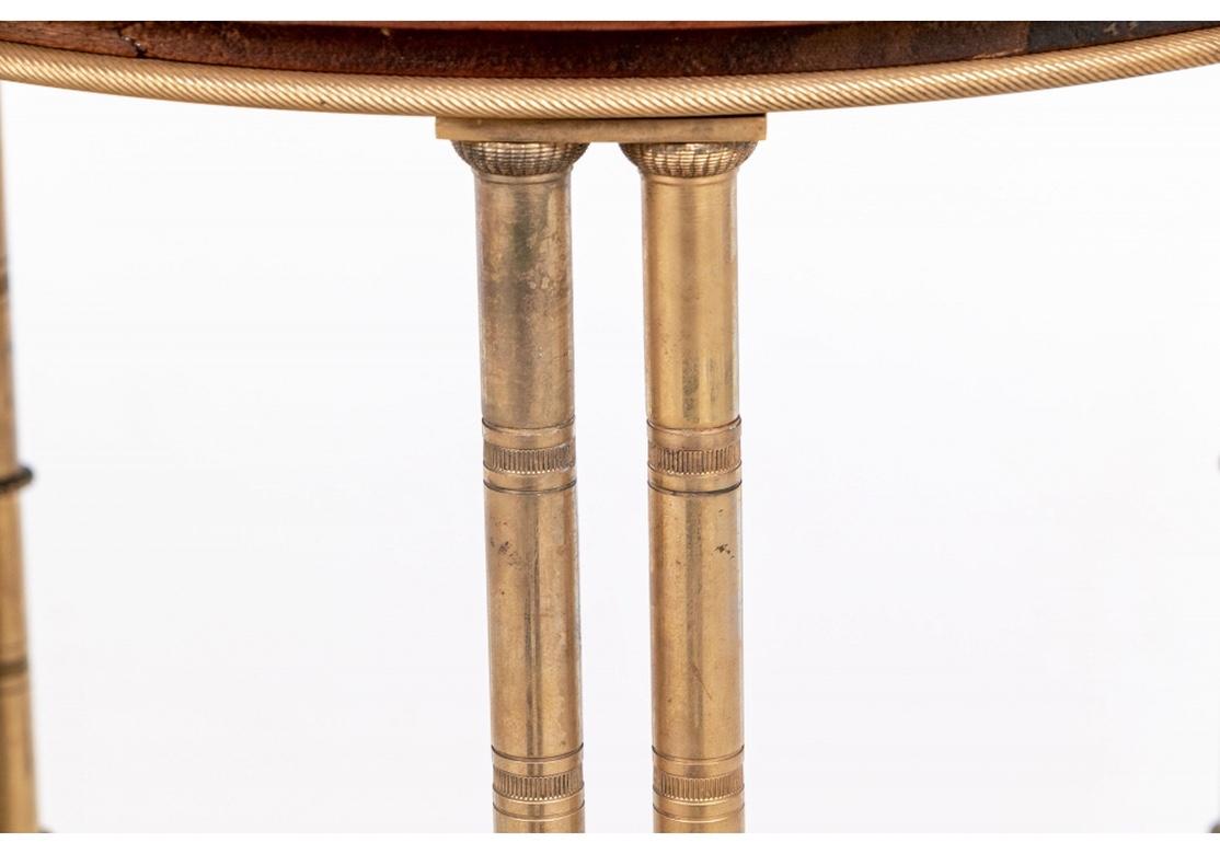 Very Fine Pair Marble Top Gilt Bronze Gueridons after Adam Weiswiler For Sale 4