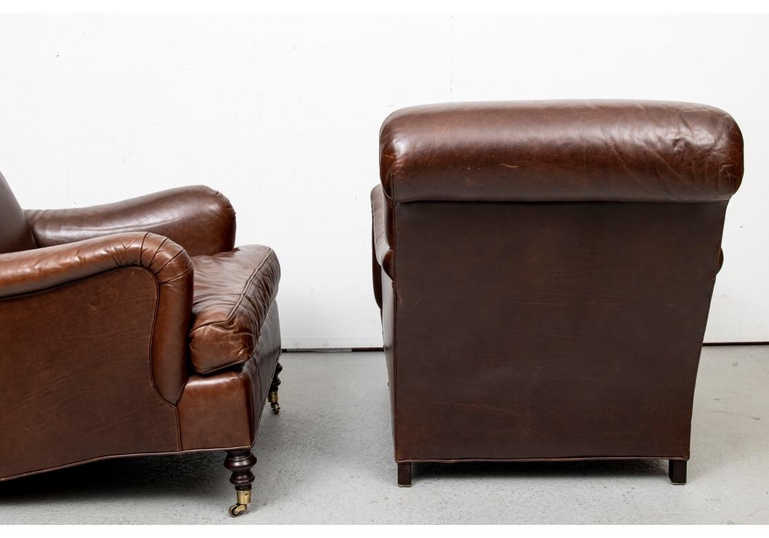 Very Fine Pair of Edward Ferrell Leather Club Chairs 3