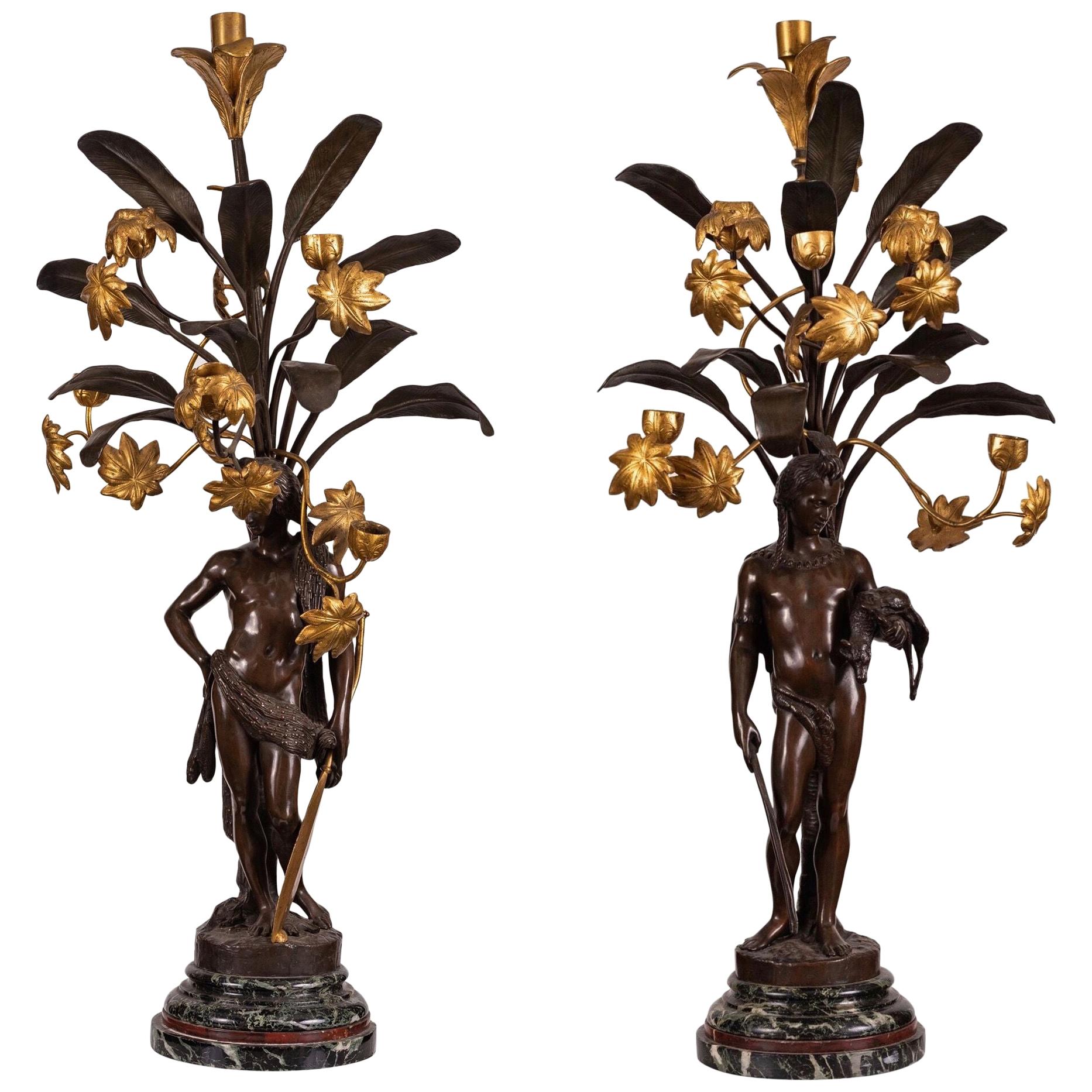 Very Fine Pair of French Six-Light Candelabra For Sale