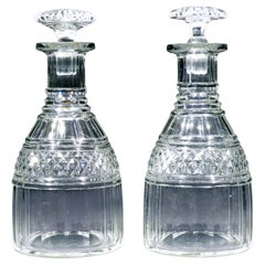 Very Fine Pair of Regency Period Cut Glass Decanters, England circa 1820