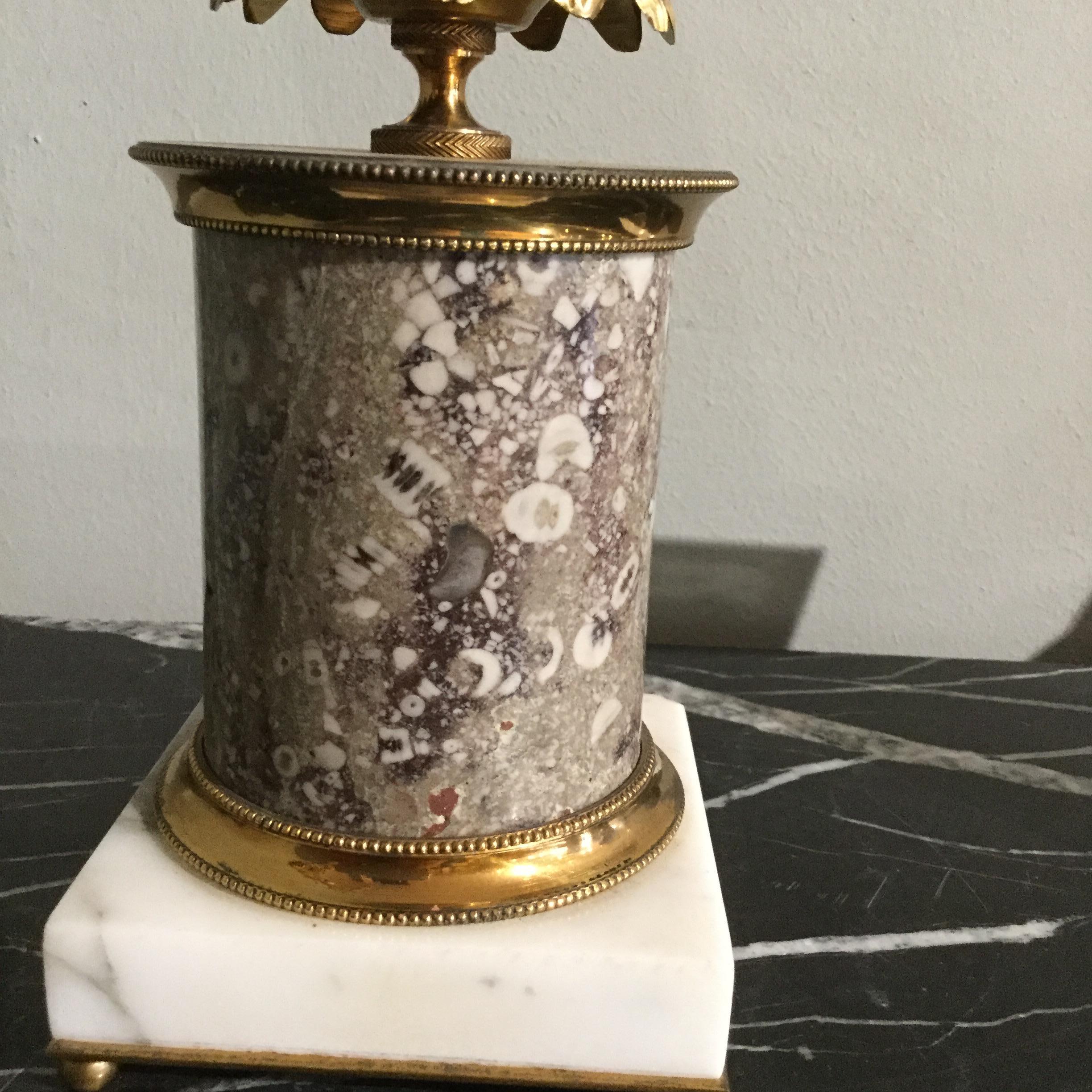 Very Fine Pair of Regency Period Gilt Ormolu and Marble Candlesticks  In Good Condition For Sale In Bradford on Avon, GB