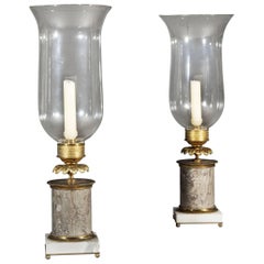 Very Fine Pair of Regency Period Gilt Ormolu and Marble Candlesticks 