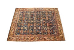 Very Fine Persian Bijar Hand Knotted Gold & Blue Floral Area Rug Carpet 8' x 10'