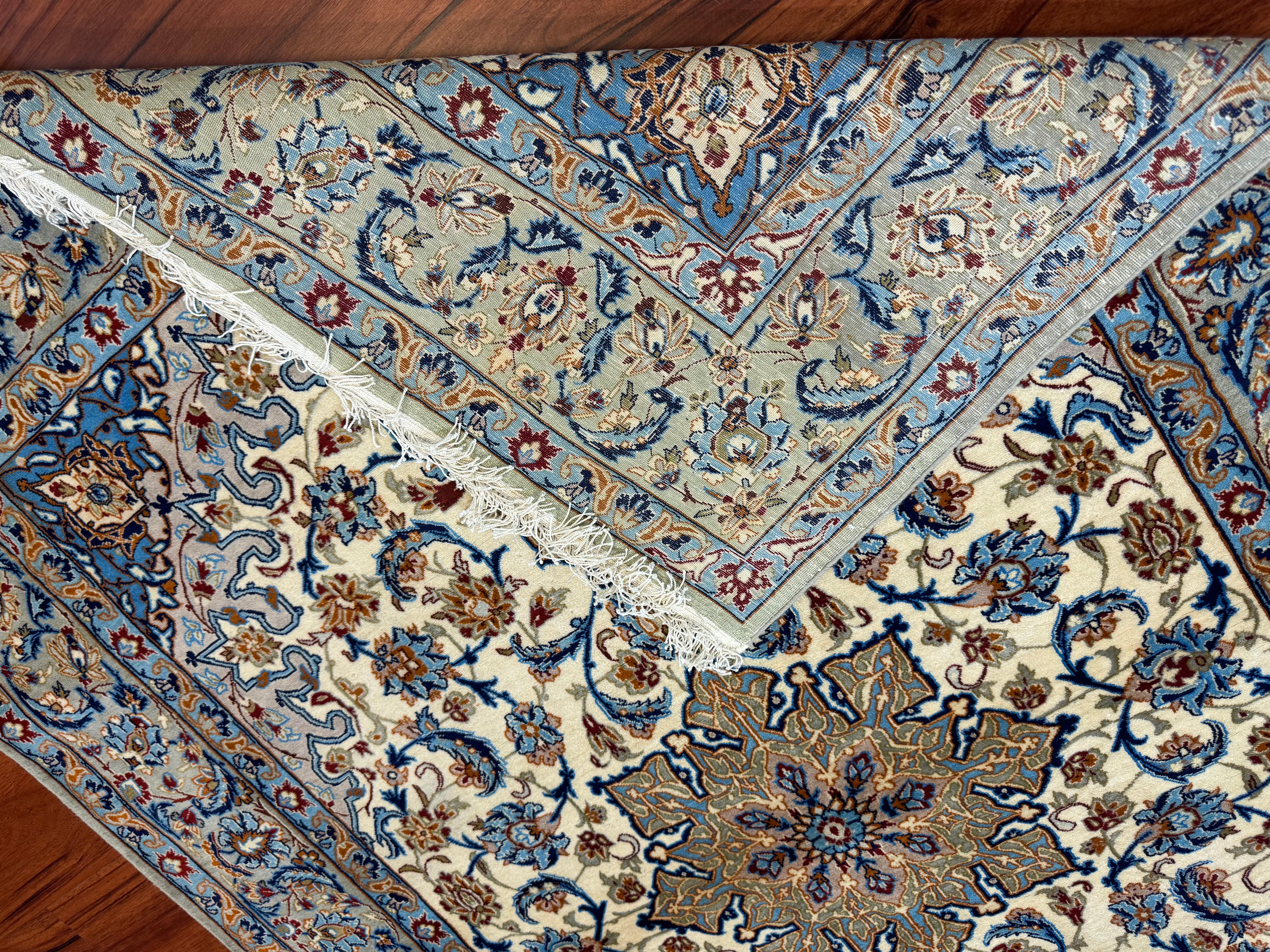 Hand-Woven Very Fine Persian Isfahan Rug  For Sale