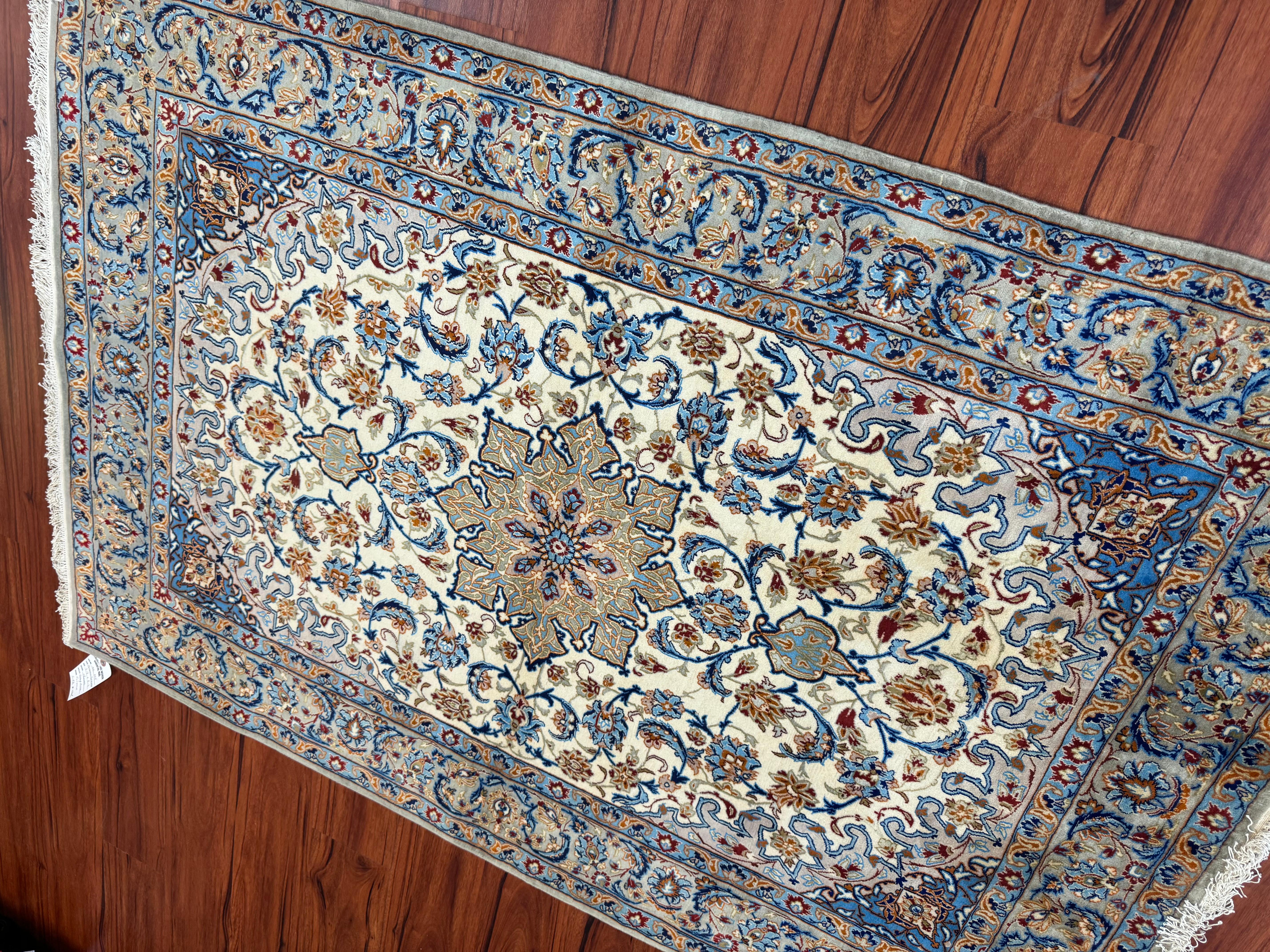 Wool Very Fine Persian Isfahan Rug  For Sale