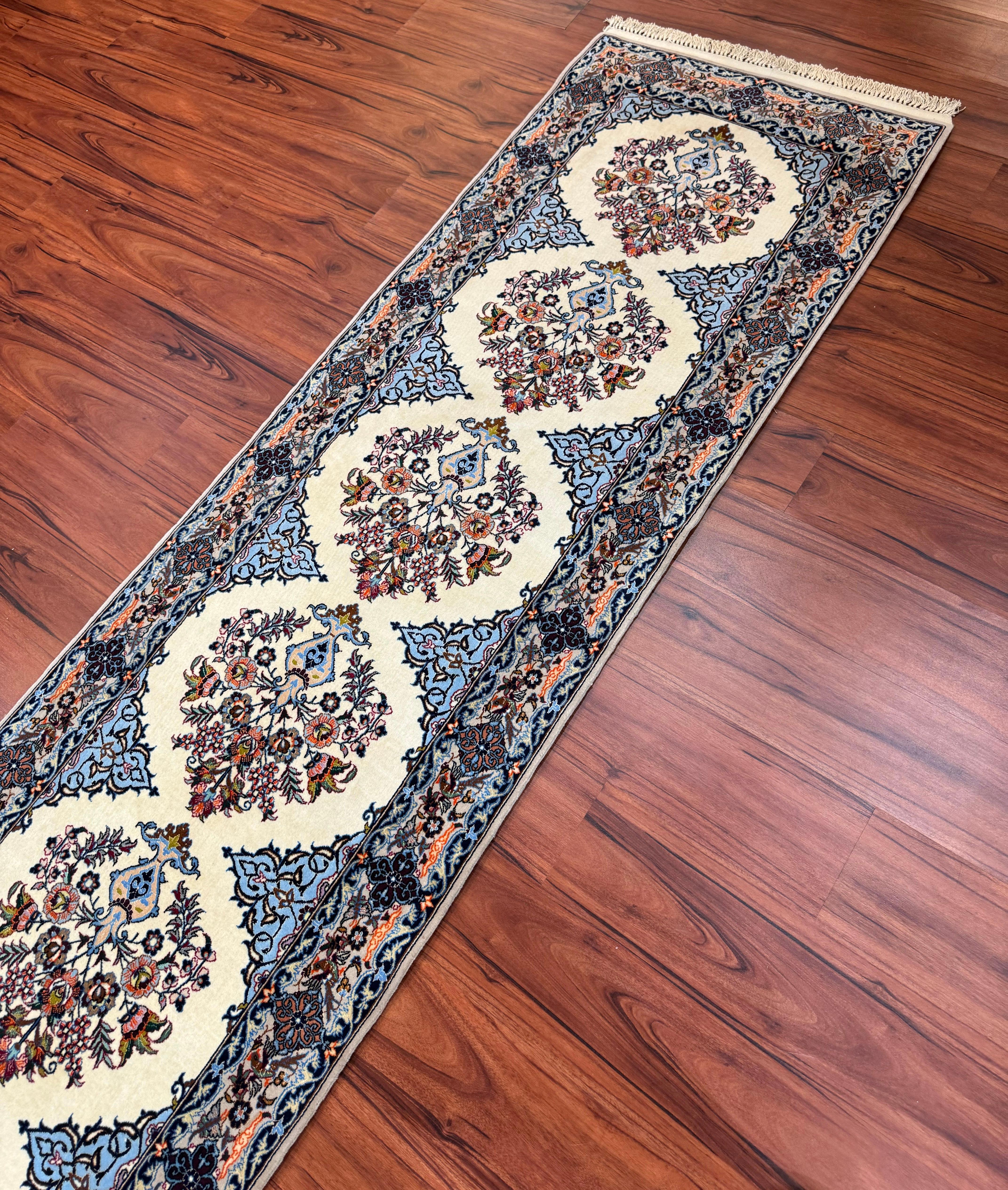 Very Fine Persian Isfahan Runner Rug For Sale 9