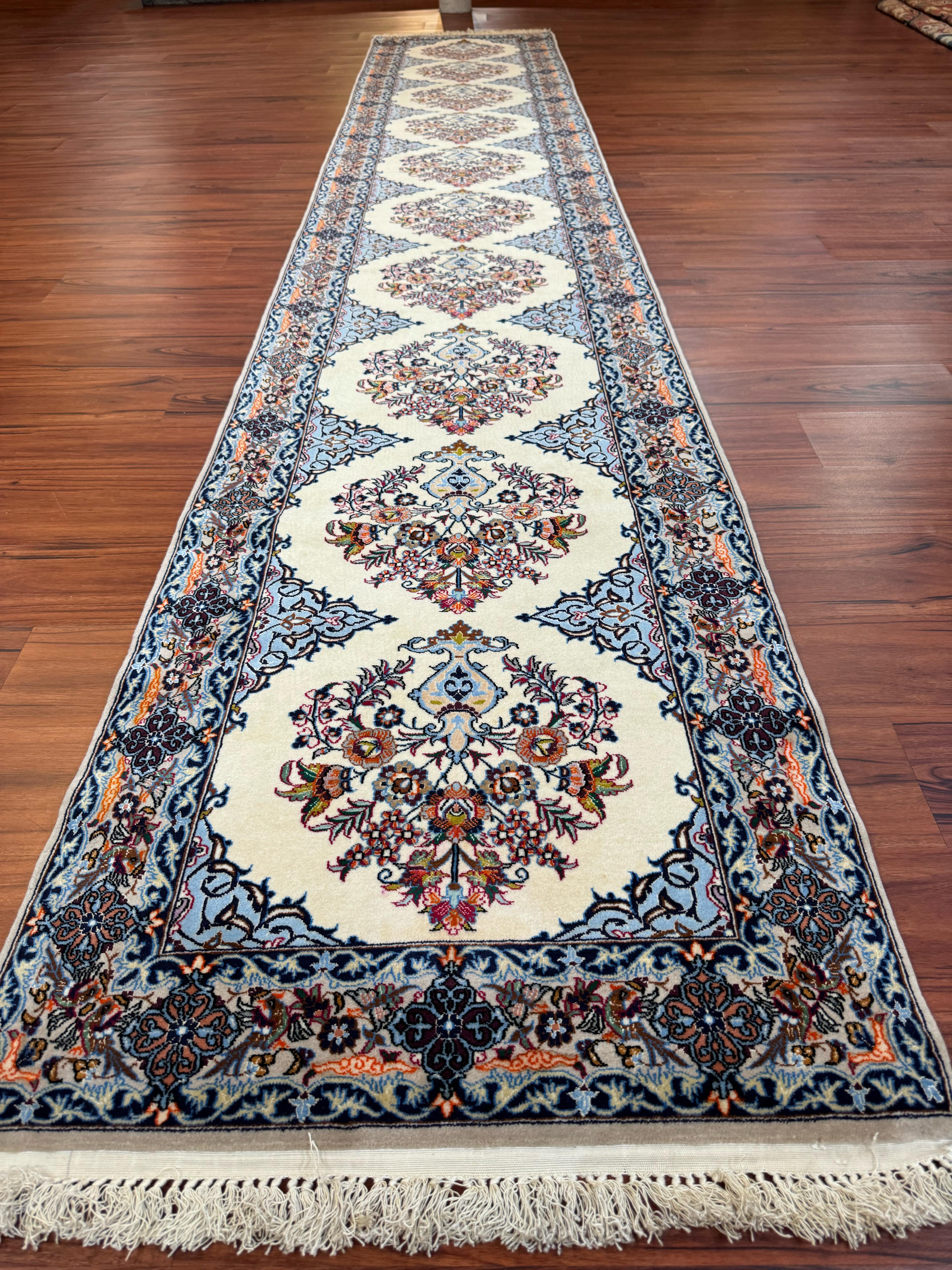 Very Fine Persian Isfahan Runner Rug For Sale 11