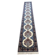 Retro Very Fine Persian Isfahan Runner Rug