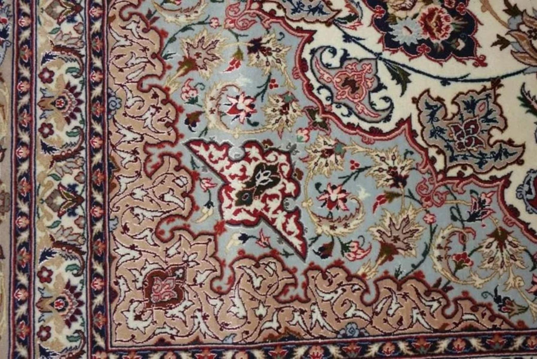Très beau tapis persan d'Ispahan en soie et laine - 10' x 13' Excellent état - En vente à Newmanstown, PA
