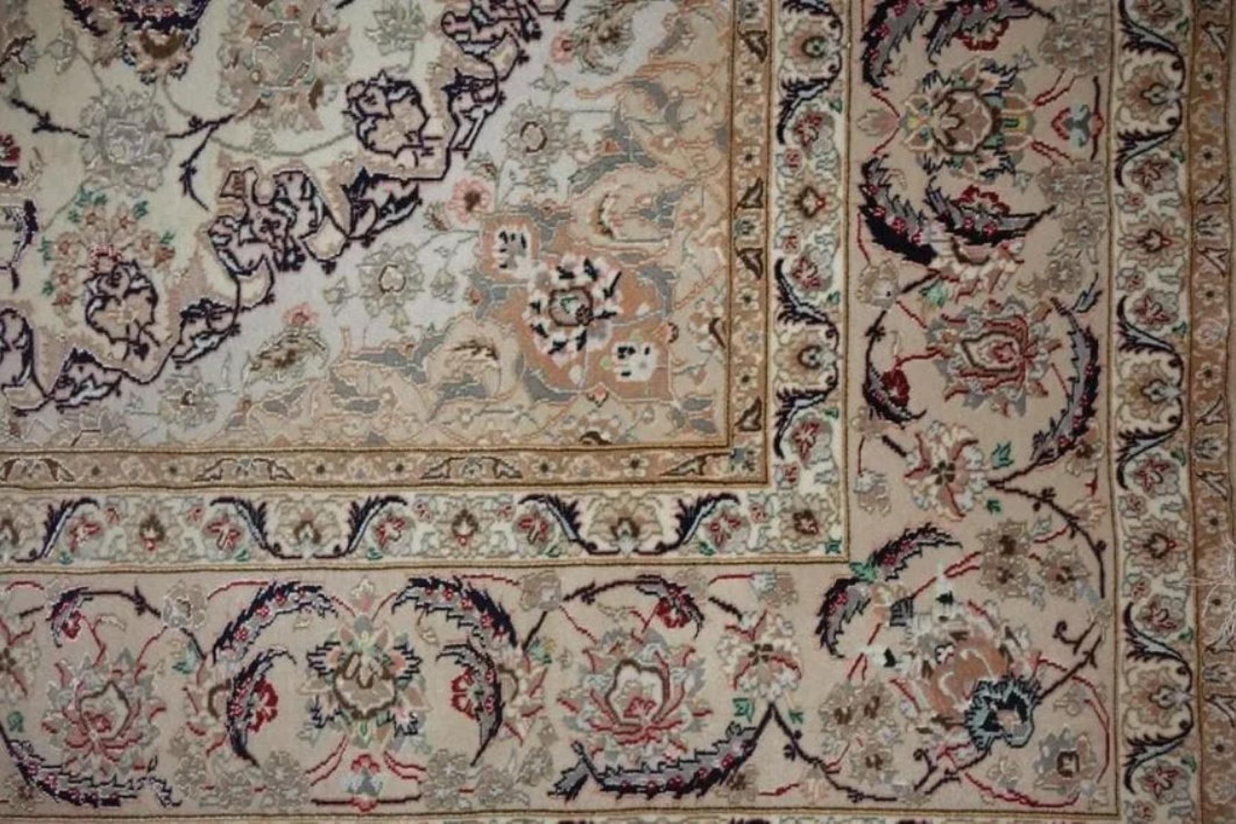 Very fine Persian Rug Isfahan 600 Knots per inch, Size 11.6 x 8.4 Iran Isfahan Enishri Wool and Silk with a Silk Foundation. Around 8,000,000 knots tied by hand one by one. It takes 5 years to complete this piece of art.