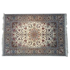 Very fine Persian Isfahan Silk & Wool Rug - 7.6' x 5'
