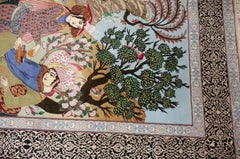 Very fine Persian Isfahan Silk & Wool Rug - 7.7' x 5'