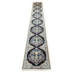 Vintage Very Fine Persian Nain Runner 