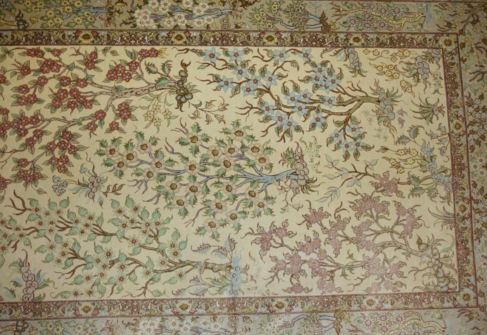 Contemporary Very fine Persian Silk Qum - 6.5' 4.4' For Sale