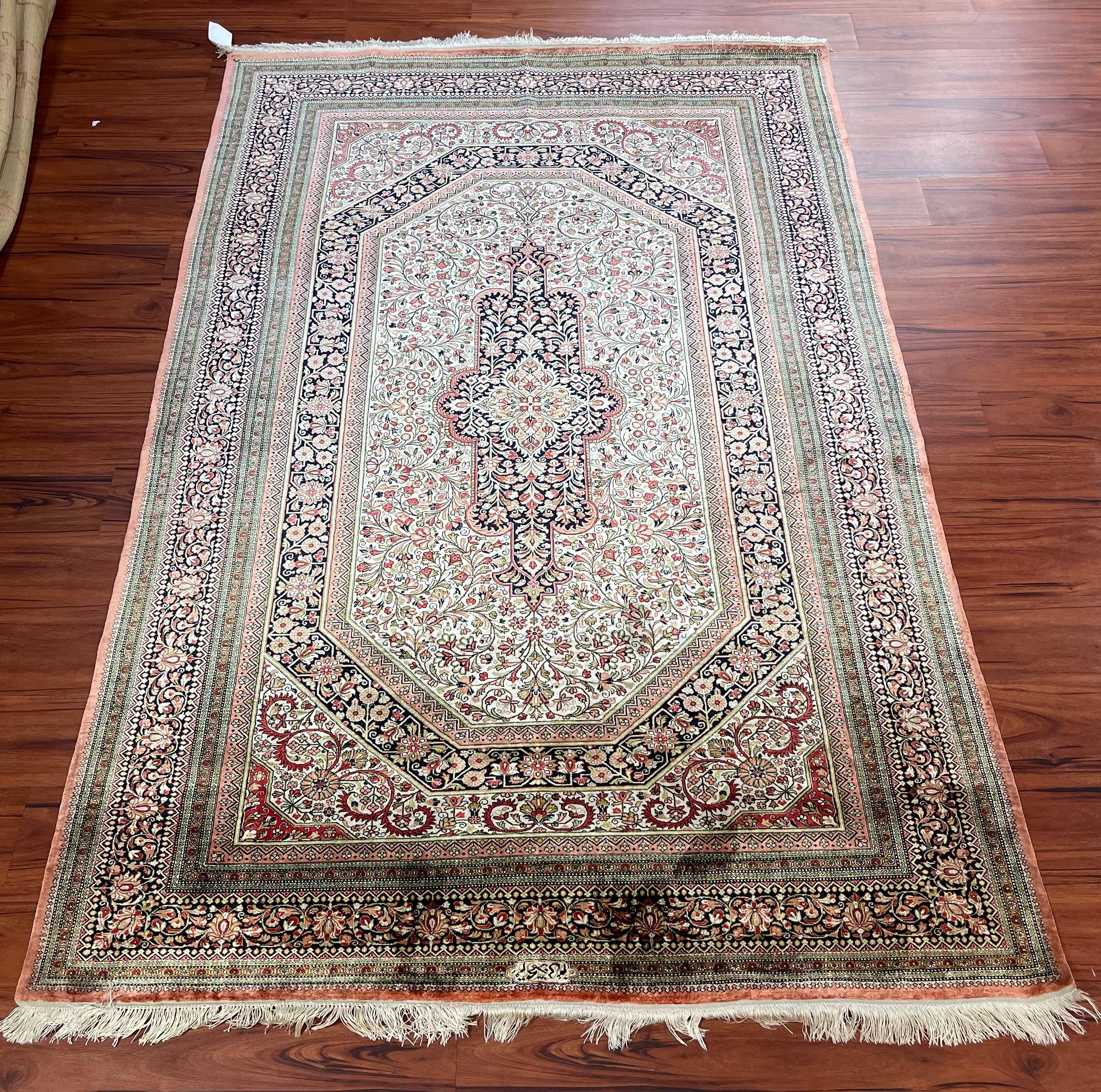 Tabriz Very Fine Persian Silk Qum Rug / Carpet  For Sale