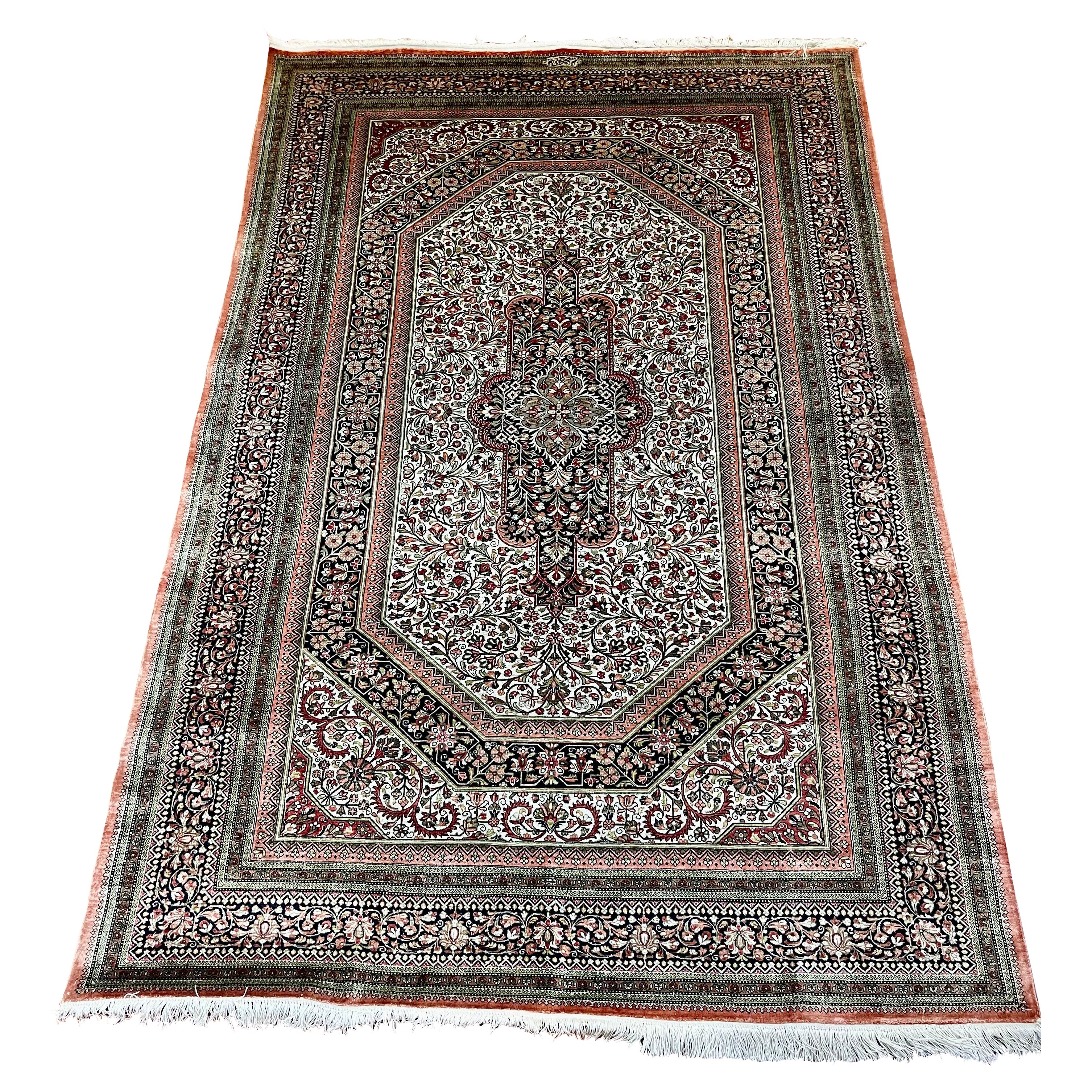 Sehr feiner persischer Seiden-Qum-Teppich / Teppich