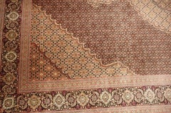 Very fine Persian Tabriz Mahi (Fish Design) Silk & Wool - 10' x 6.7'