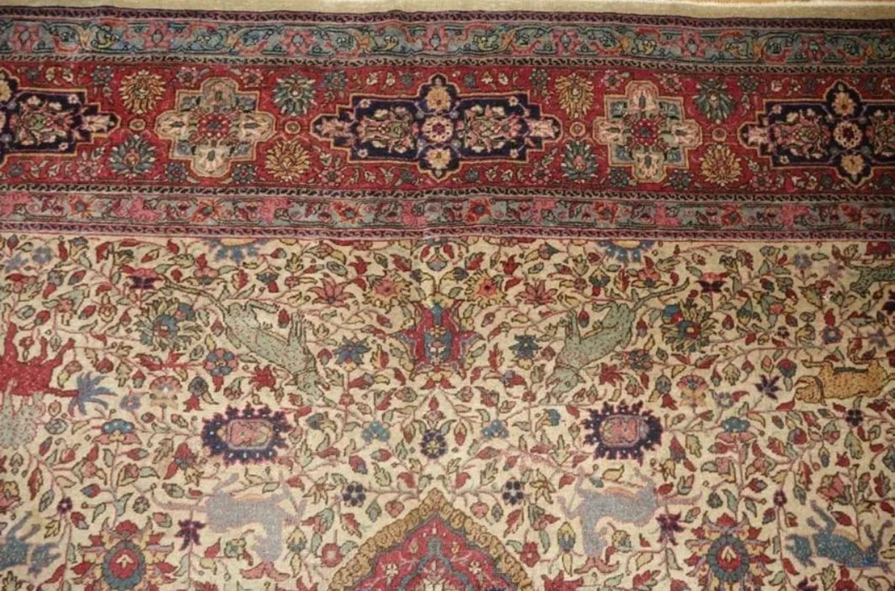 Tissé à la main Très beau tapis persan de Tabriz - 9' x 12' en vente