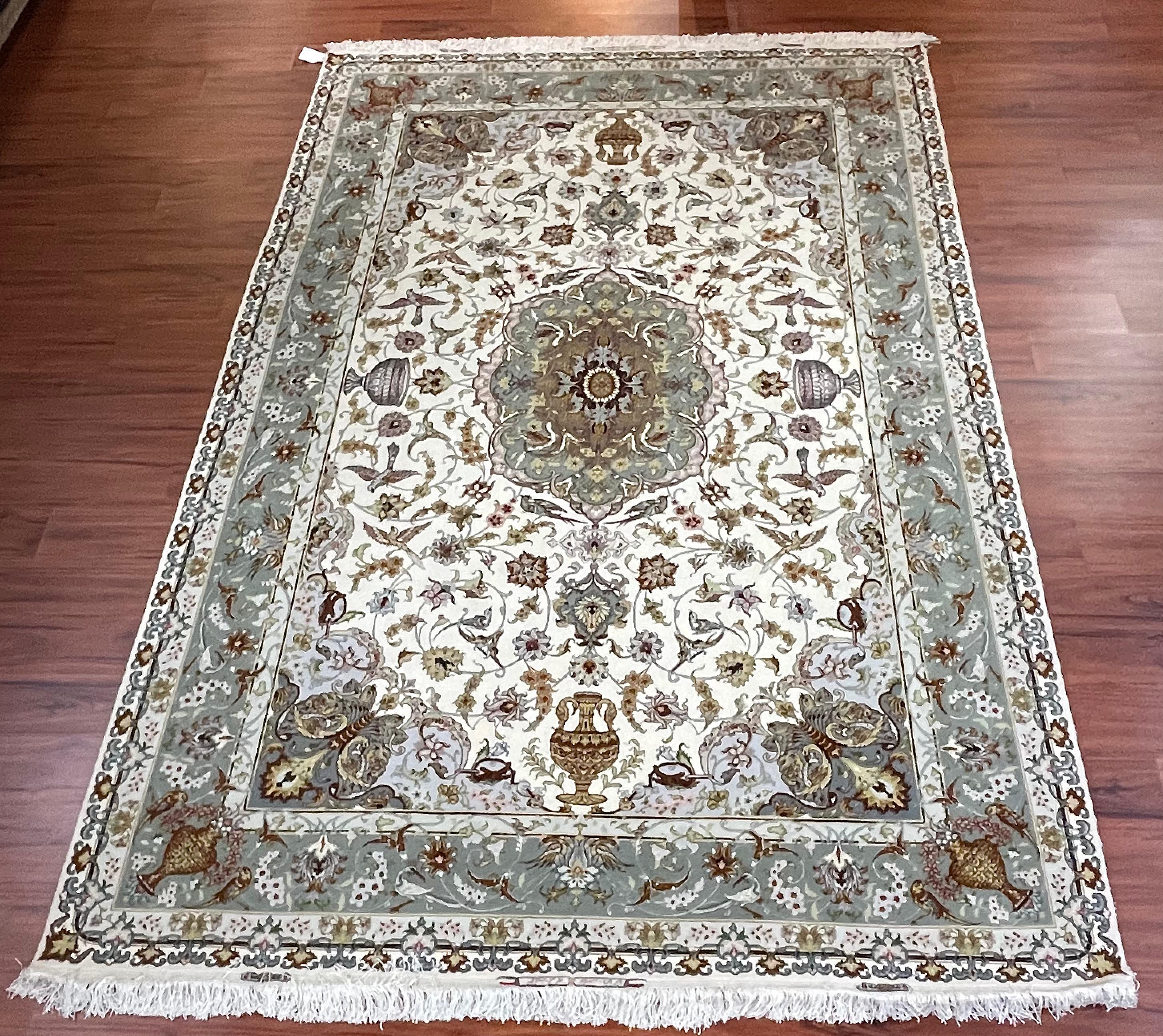 Hand-Knotted Very Fine Persian Tabriz Rug  For Sale