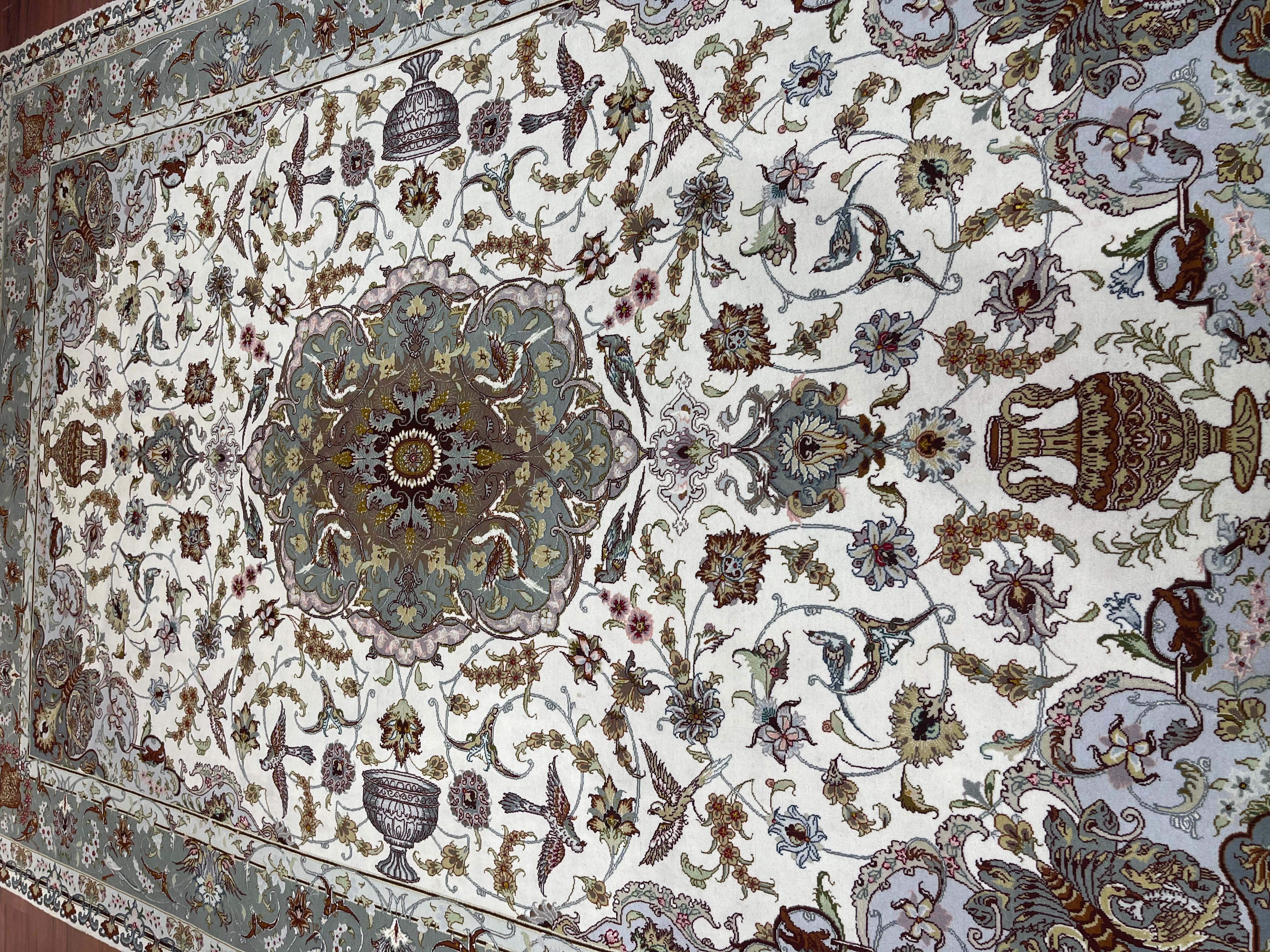 Late 20th Century Very Fine Persian Tabriz Rug  For Sale