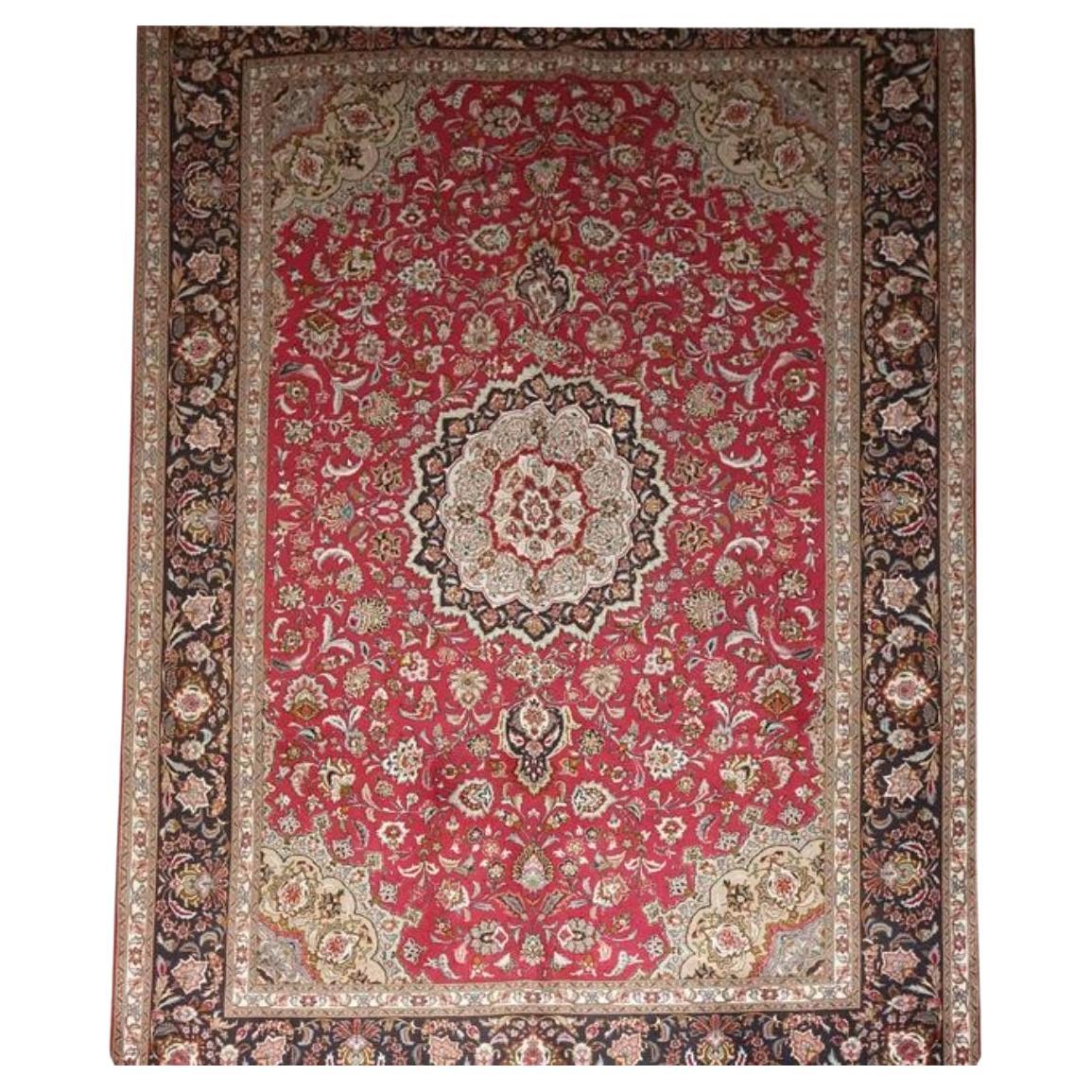 Very fine Persian Tabriz Silk & Wool - 10.2' 6.7' For Sale